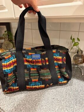 Pendleton Black with Turquoise & Orange Southwestern Pattern Duffel Bag